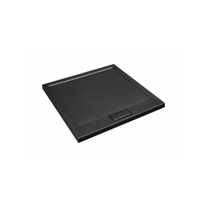 Besco Brodzik kwadratowy Axim Ultraslim 90x90 czarny z syfonem
