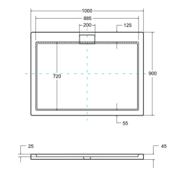 Besco brodzik prostokątny Axim 100x90 Z syfonem