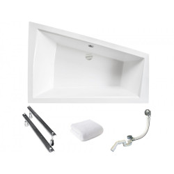 Besco asymetryczna Wanna Intima Duo 170x125 prawa z syfonem i nóżkami