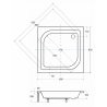 Besco brodzik kwadratowy Ares 80x80 z syfonem