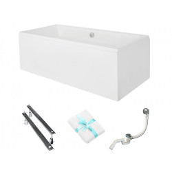 Besco Quadro wanna 155x70 w zestawie z obudową, nóżkami i syfonem