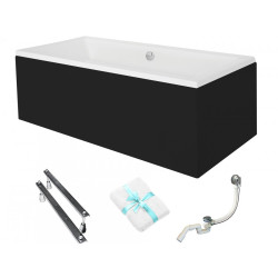 Besco Quadro wanna 175x80 akrylowa z obudową z nóżkami i syfonem