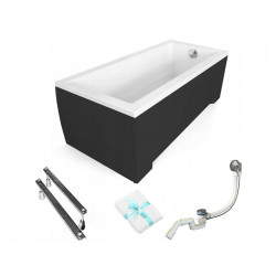 Besco Modern wanna 160x70 akrylowa z obudową z nóżkami i syfonem