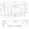 Wanna asymetryczna INFINITY 160x100 lewa ze stelażem