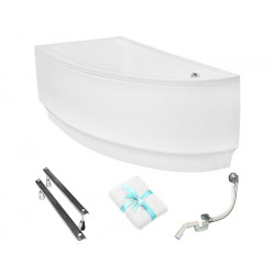 Wanna narożna lewa 150x70 Besco z syfonem