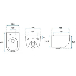 Rea zestaw podtynkowy z misą WC  Rea Carlo Mini czarną matową