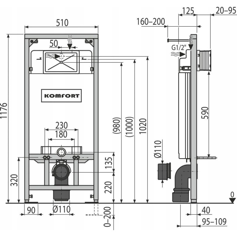 Stelaż podtynkowy C201 Komfort AM101/1120