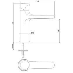 Cersanit Inverto bateria umywalkowa  czarna