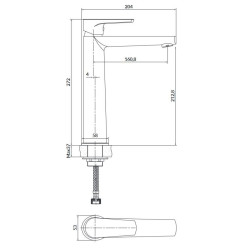 Cersanit Moduo bateria wysoka umywalkowa chromowana