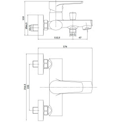 Cersanit Moduo bateria wannowo-natryskowa chromowana