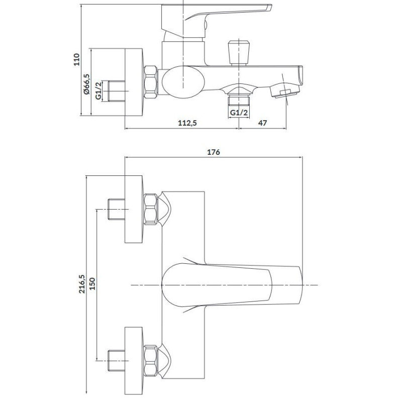Cersanit Moduo bateria wannowo-natryskowa chromowana