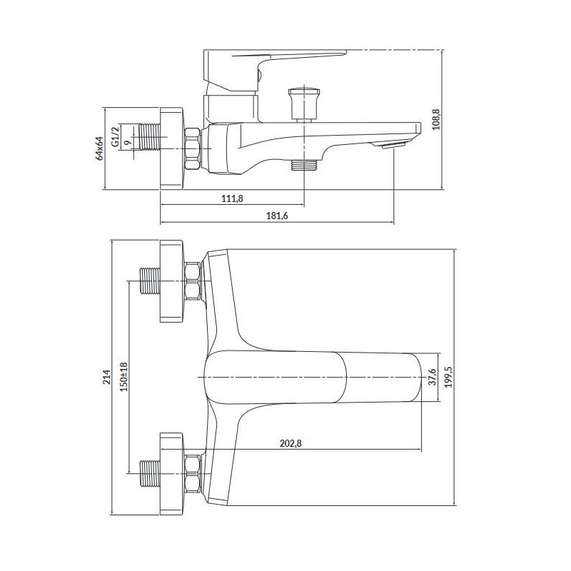 Cersanit Larga bateria wannowo-natryskowa złota