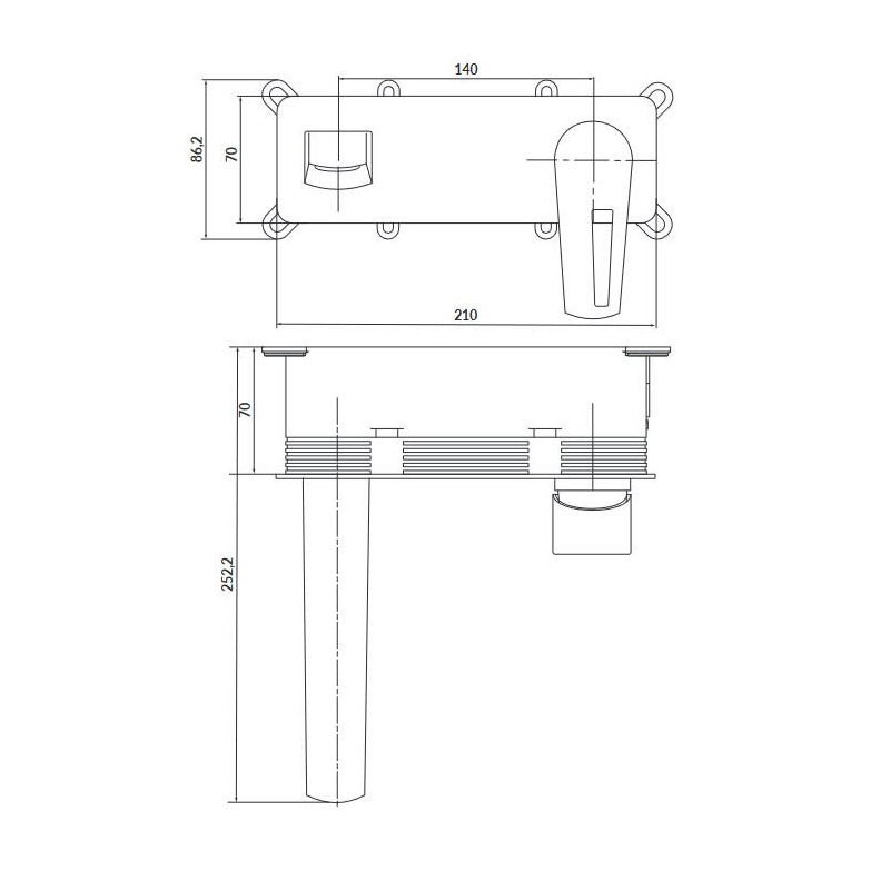 Cersanit Mille bateria umywalkowa podtynkowa chromowana