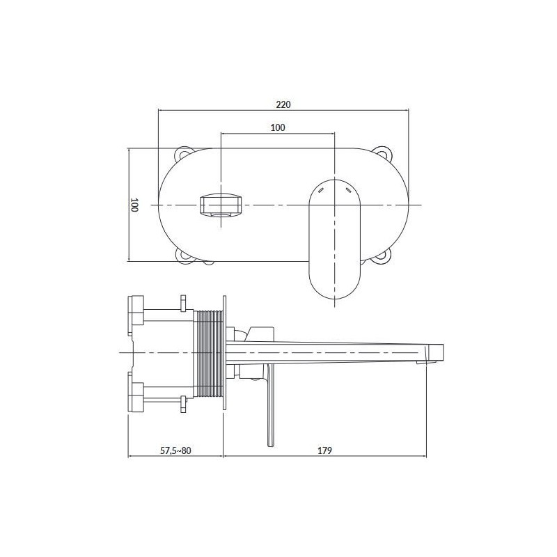 Cersanit Crea bateria umywalkowa podtynkowa czarna