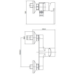 Cersanit bateria natryskowa Verso chromowana
