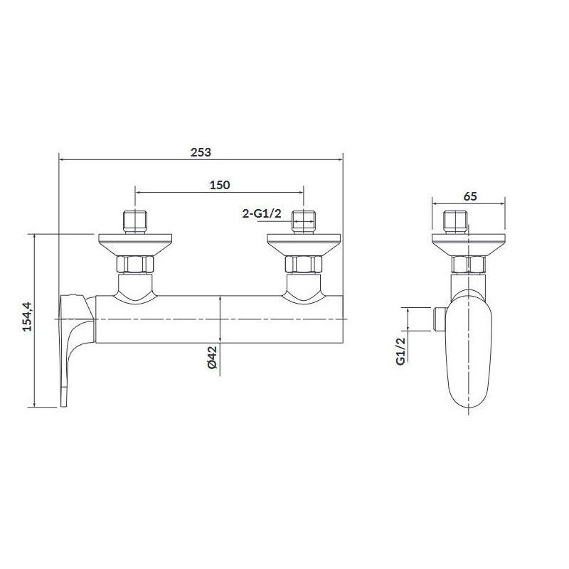 Cersanit Inverto bateria natryskowa czarna