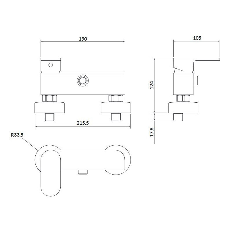 Cersanit Crea bateria natryskowa chromowana