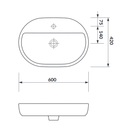 Cersanit umywalka biała Caspia Oval 60 cm