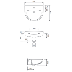 Cersanit Mito Umywalka President 55cm z Otworem na baterię K08-007