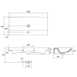 Cersanit Larga umywalka 100x46 cm meblowa prostokątna biała