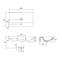 Cersanit Larga umywalka 80x46 cm meblowa prostokątna biała