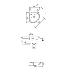 Cersanit Umywalka ceramiczna wisząca narożna Sigma 30 cm