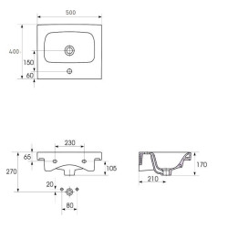 Cersanit Moduo umywalka 50x40 cm meblowa biała