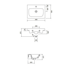 Cersanit Moduo umywalka 80x45 cm meblowa biała