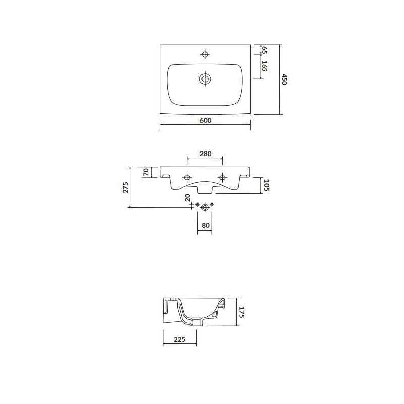 Cersanit Moduo umywalka 80x45 cm meblowa biała