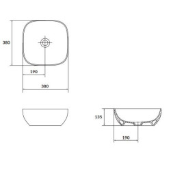 Cersanit Larga Umywalka ceramiczna 38x38 antracyt