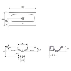 Cersanit Moduo Umywalka ceramiczna meblowa Moduo Slim 80