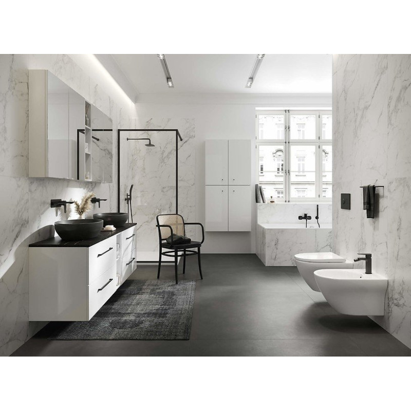 Cersanit Umywalka nablatowa Larga okrągła 40 antracyt mat