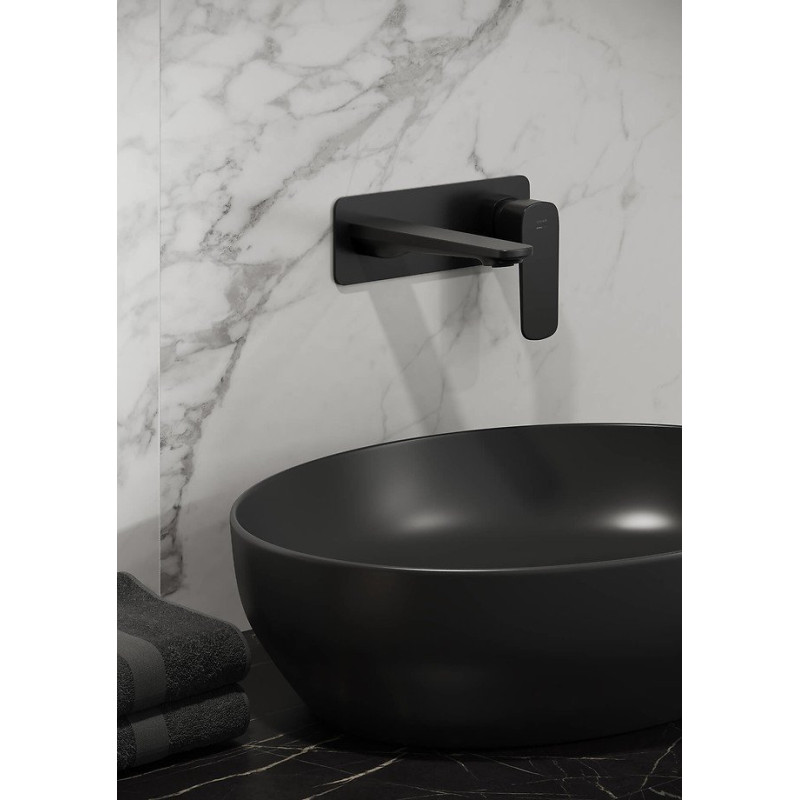 Cersanit Umywalka nablatowa Larga okrągła 40 antracyt mat