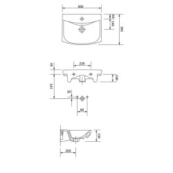 Cersanit Umywalka ceramiczna ścienna Carina 50 cm