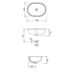 Cersanit Umywalka ceramiczna wpuszczana Caspia 55