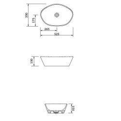 Cersanit Umywalka ceramiczna nablatowa City owalna 50 cm