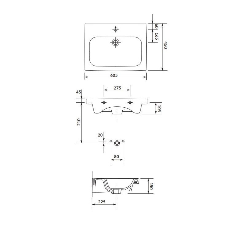 Cersanit Umywalka ceramiczna meblowa Colour 60 cm