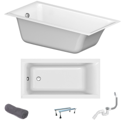 Elegancka Wanna Larga SLIM 150x75 cm z Syfonem Clik-Clack