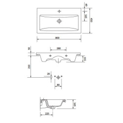 Cersanit Umywalka ceramiczna meblowa Como 80 cm