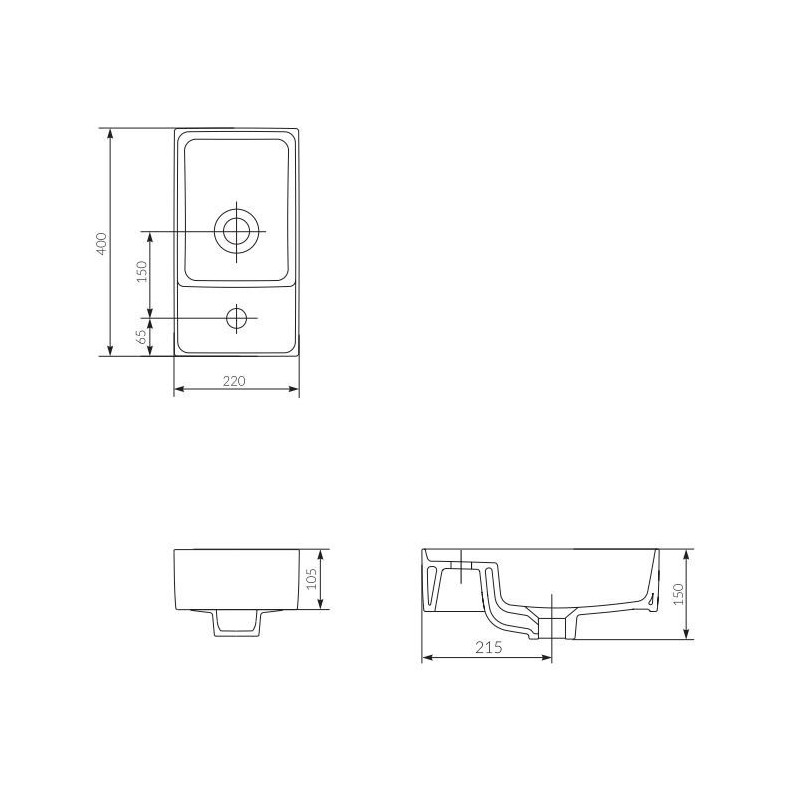 Cersanit Umywalka ceramiczna meblowa Crea 40 cm