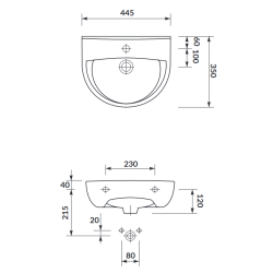 Cersanit Mito Umywalka President 45 cm z otworem na baterię