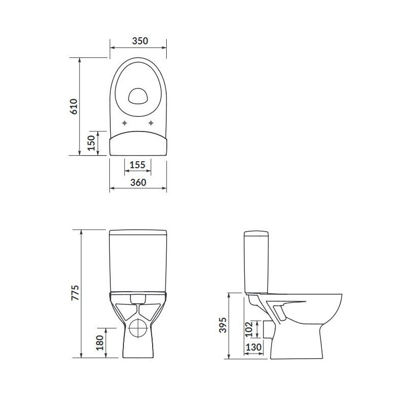 CERSANIT kompakt WC PARVA NEW CLEANON 010 3/5 z deską