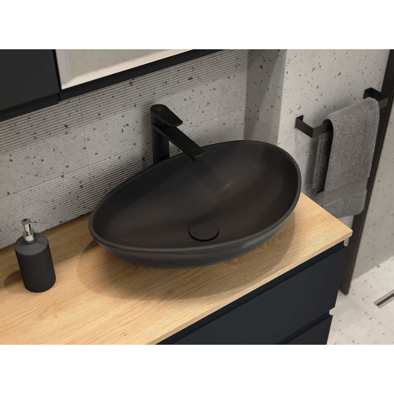 Cersanit Moduo umywalka ceramiczna MODUO 55 nieregularna antracyt