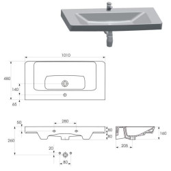 Cersanit Mille umywalka biała 100cm