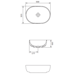 Cersanit umywalka MODUO 50 owalna antracyt