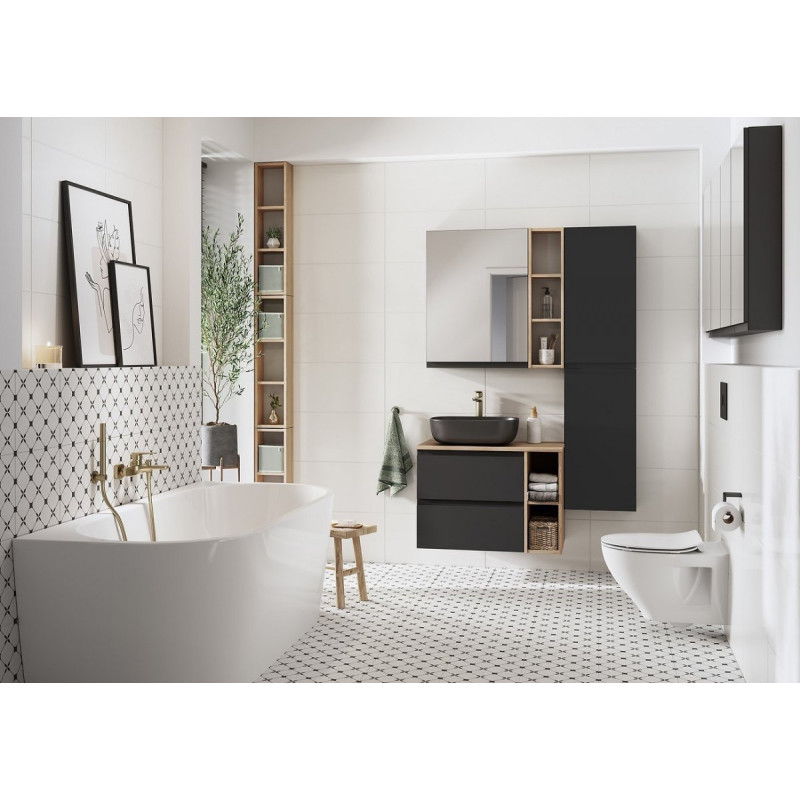 Cersanit ceramiczna MODUO 50 prostokątna antracyt