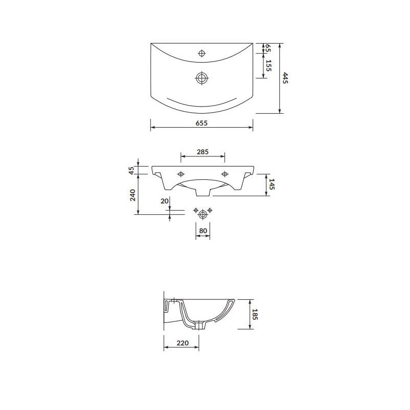 Cersanit umywalka ceramiczna Omega 65 cm –ceramika biała