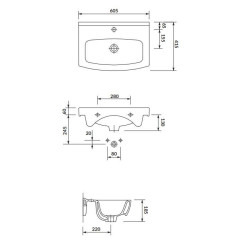 Cersanit Cersania NEW 60 cm umywalka ceramiczna z otworem na baterię