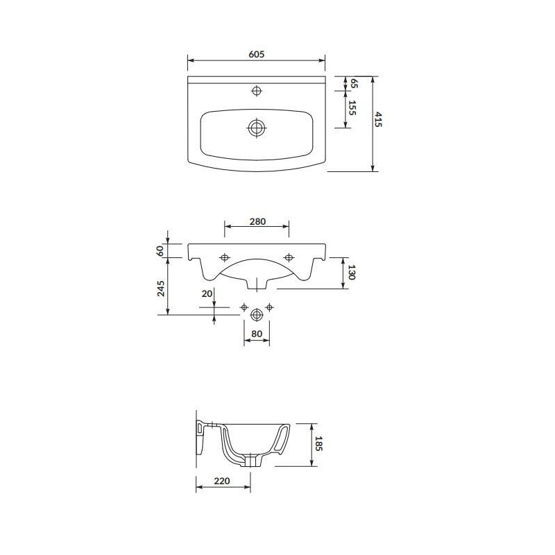Cersanit Cersania NEW 60 cm umywalka ceramiczna z otworem na baterię