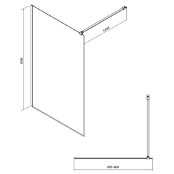 Cersanit Mille walk-in chrom szkło transparentne 90x200